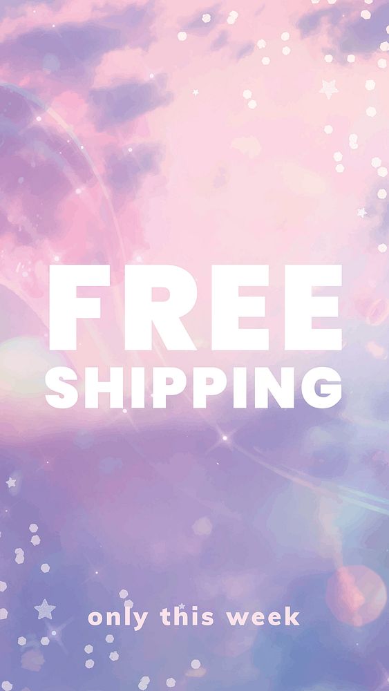 Free shipping promotion template vector for social media story