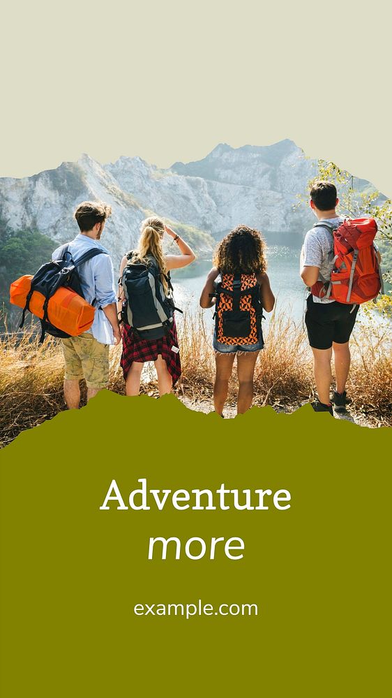 Outdoor adventure template vector for social media story