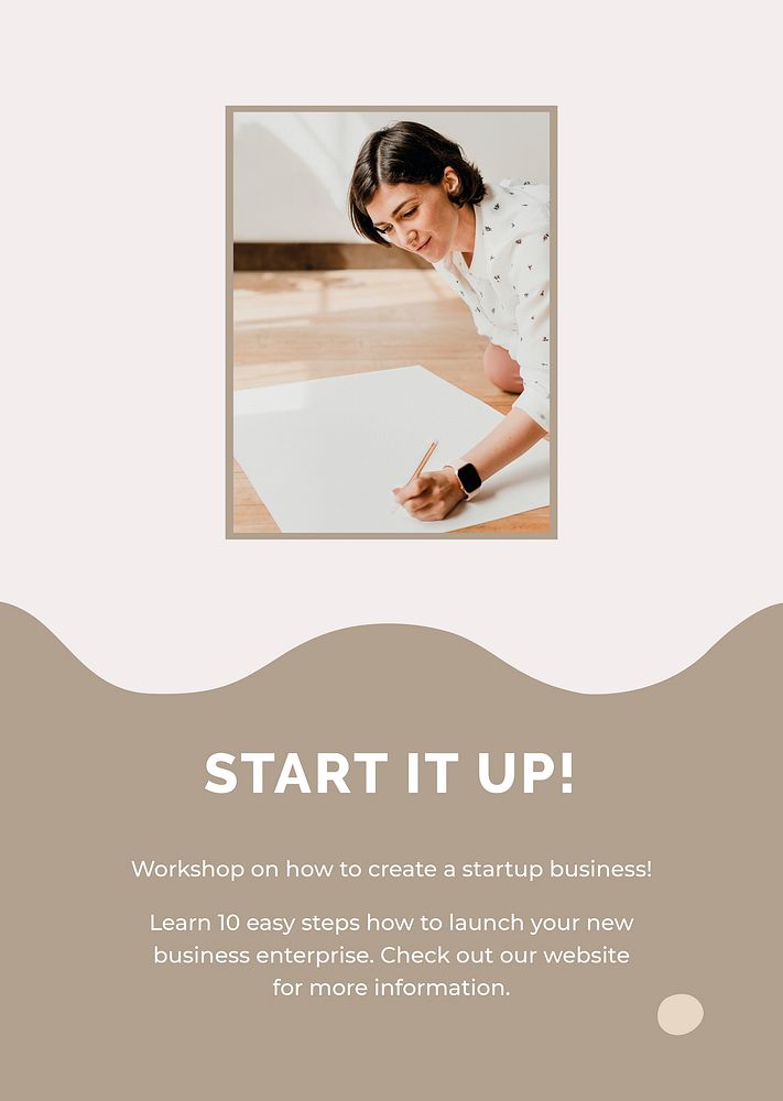 Entrepreneur poster template vector for small business