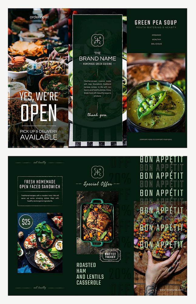 Restaurant business brochure template vector