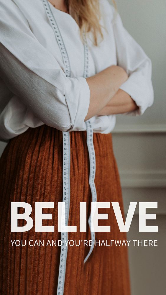 Believe template vector for fashion social media story with editable text