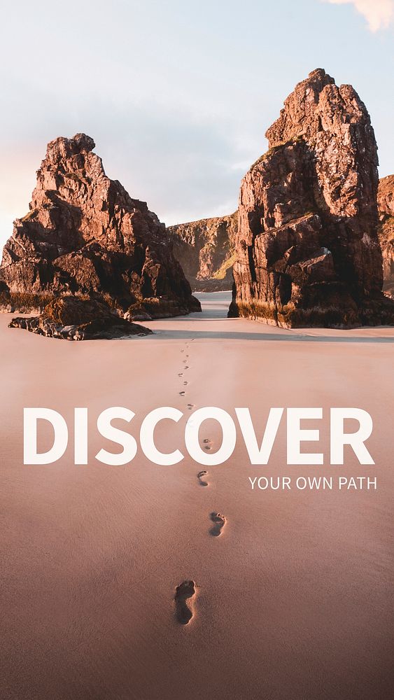 Discover story template vector for beach social media story with editable text