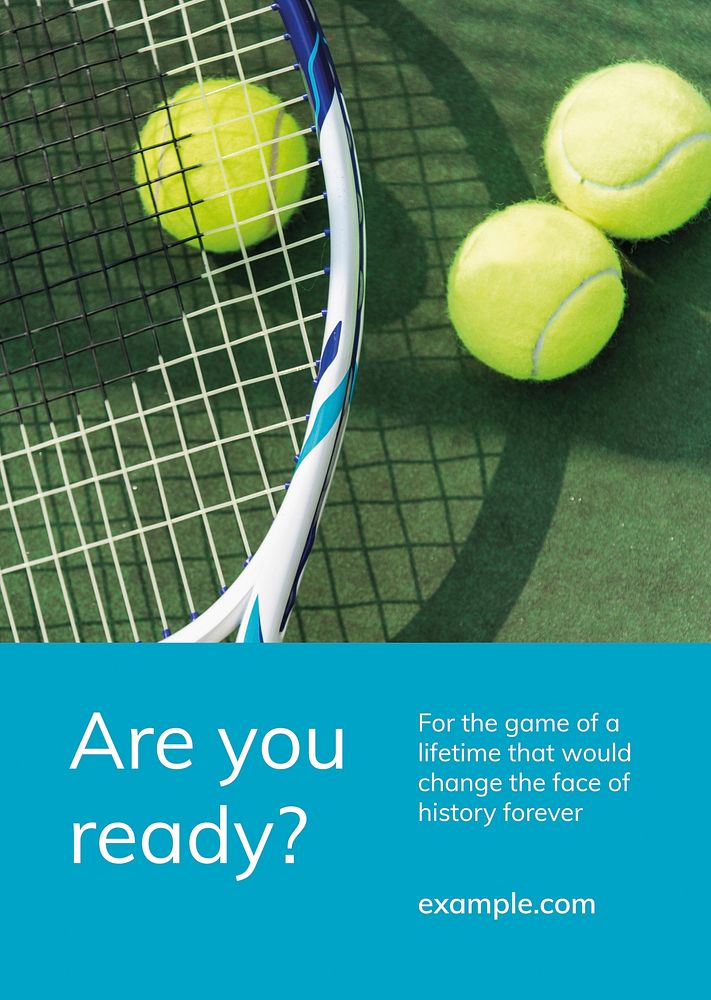 Tennis sports template vector motivational quote ad poster