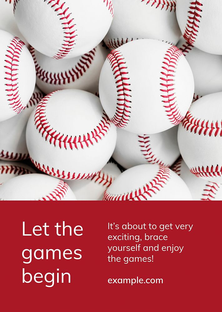 Baseball sports template vector motivational quote ad poster