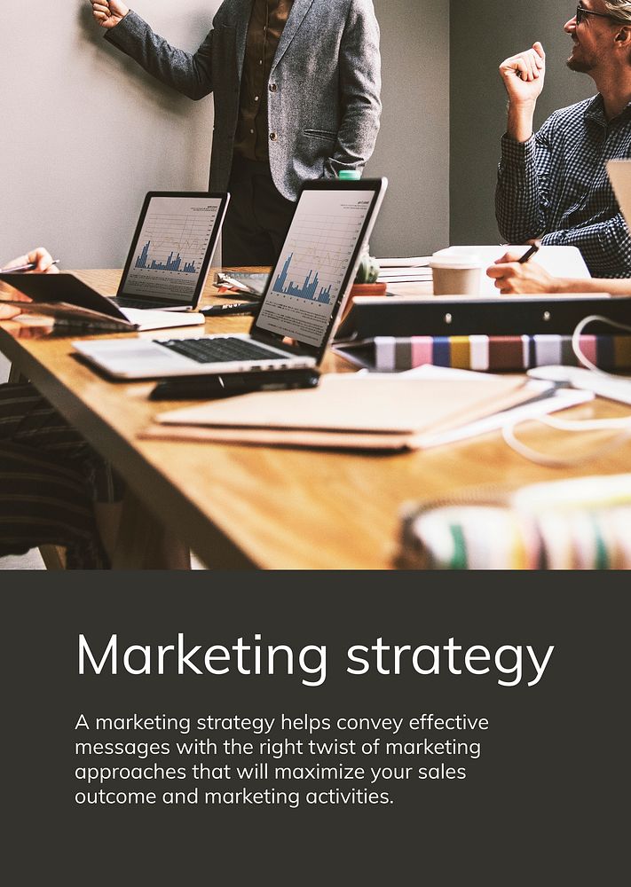 Digital marketing business template vector on strategy topic for poster