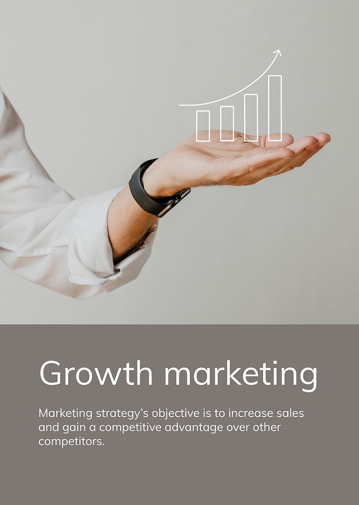 Digital marketing business template vector on growth topic for poster
