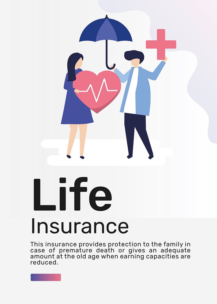 Life insurance template vector for poster