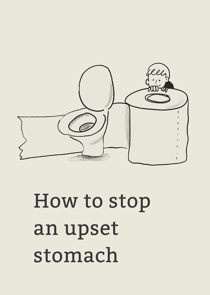 Stop upset stomach template vector healthcare poster