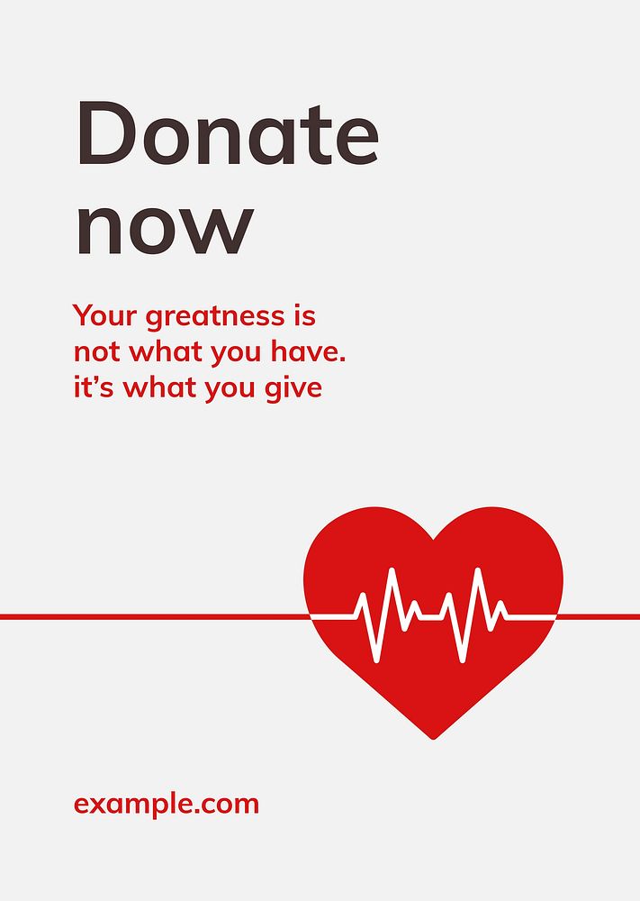 Donate now charity template psd blood donation campaign ad poster in minimal style