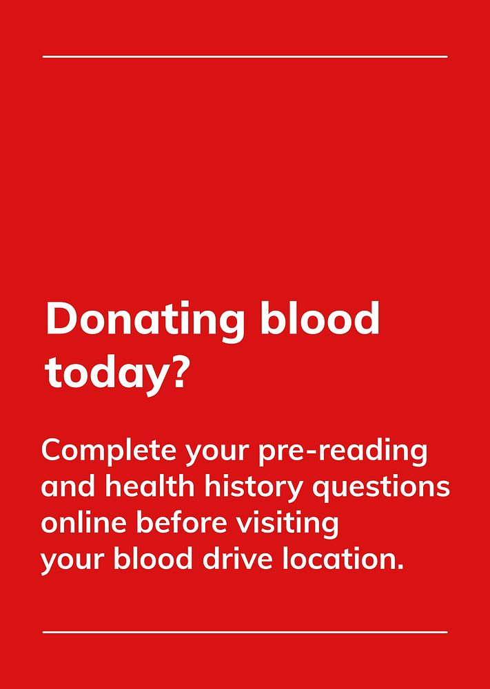 Donate today charity template psd blood donation campaign ad poster in minimal style