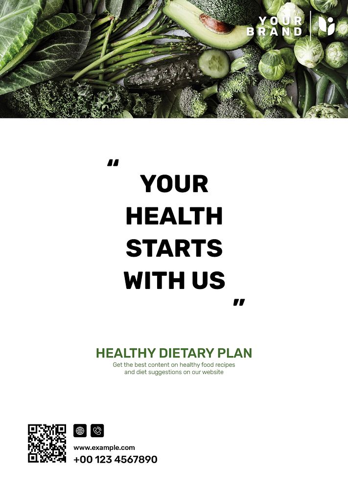 Dietary program poster template vector