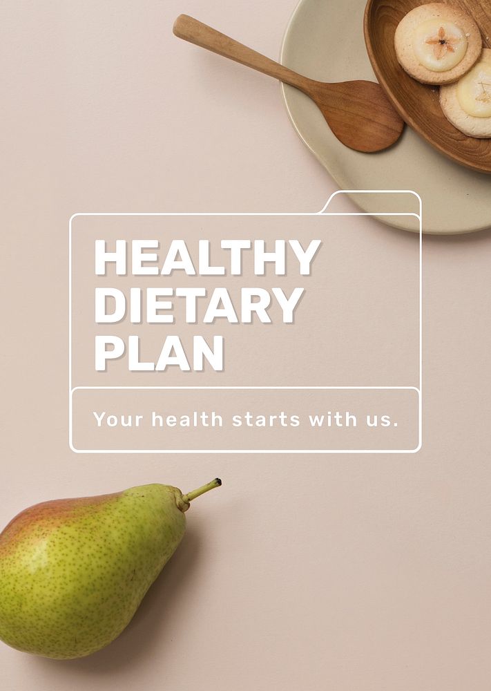 Dietary plan poster template vector