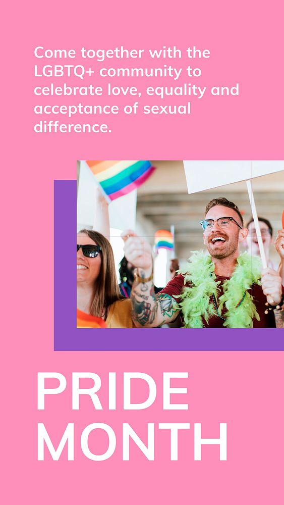 Pride month LGBTQ gay rights support social media story