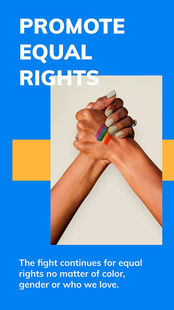 Promote equal rights LGBTQ pride month celebration social media story
