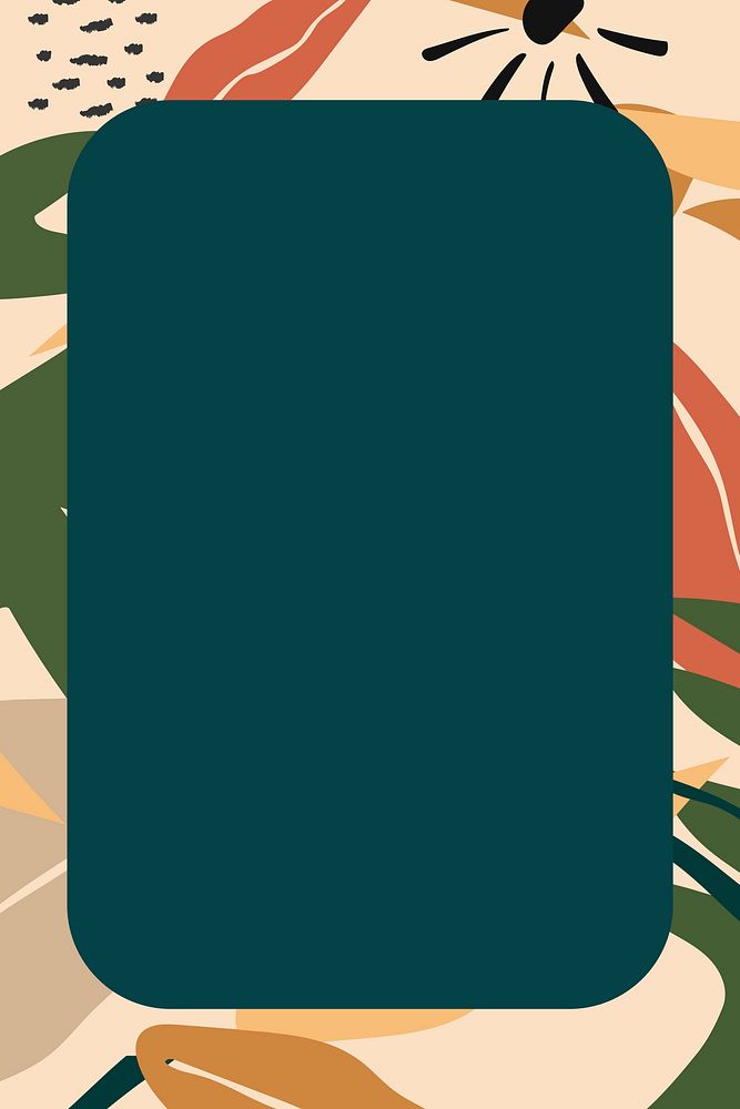 Botanical frame background, abstract earth tone design vector