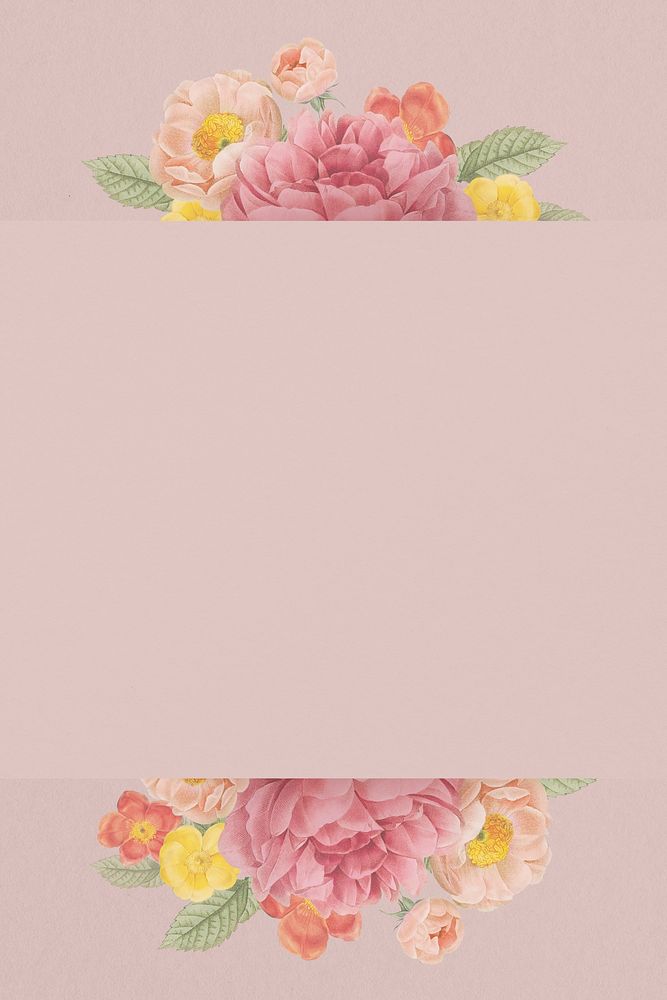 Aesthetic flower background, rose border frame in vintage design vector
