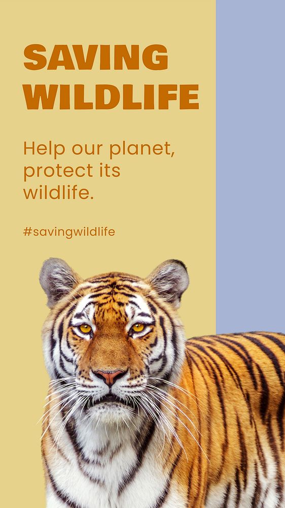 Animal protection Instagram story template, saving wildlife design vector