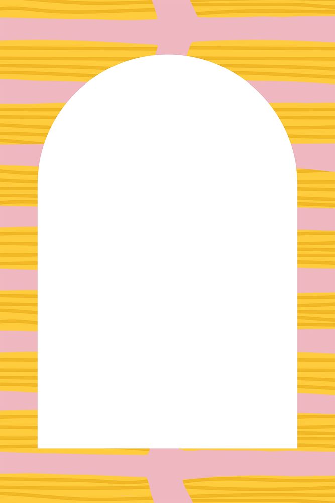 Cute penne pasta frame psd in arched shape doodle food pattern