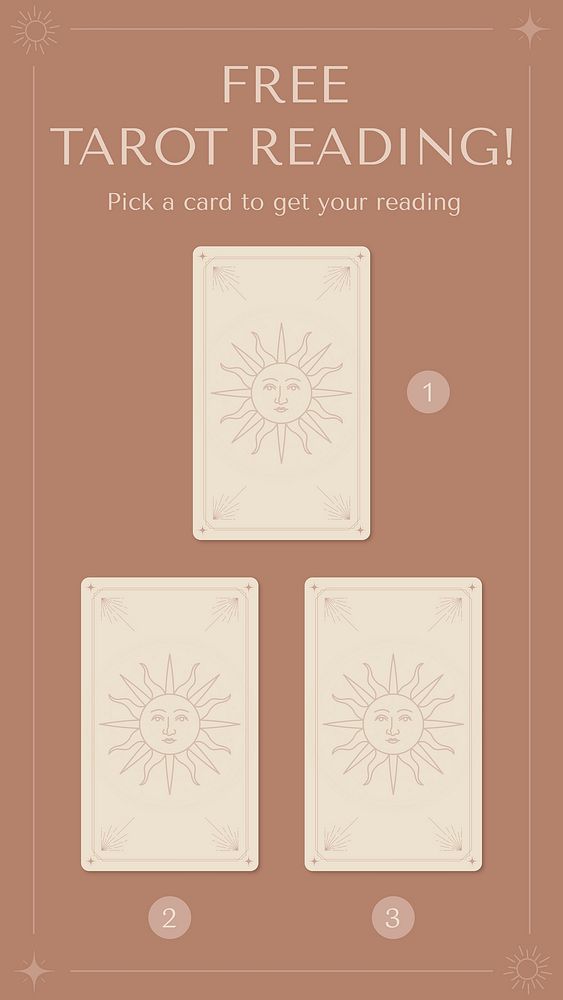 Minimal facebook story template, tarot card reading, marketing ad vector