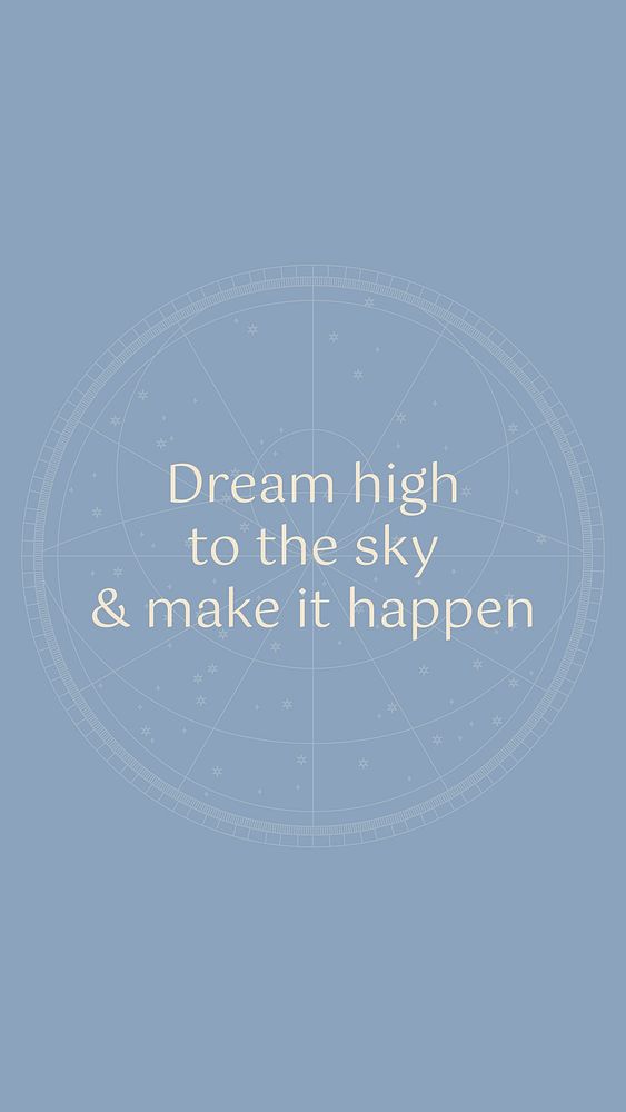 Dream high instagram story template, minimal inspirational quote vector