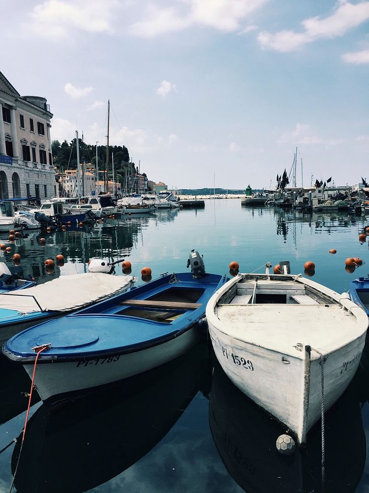 Piran harbour. Original public domain image from Wikimedia Commons