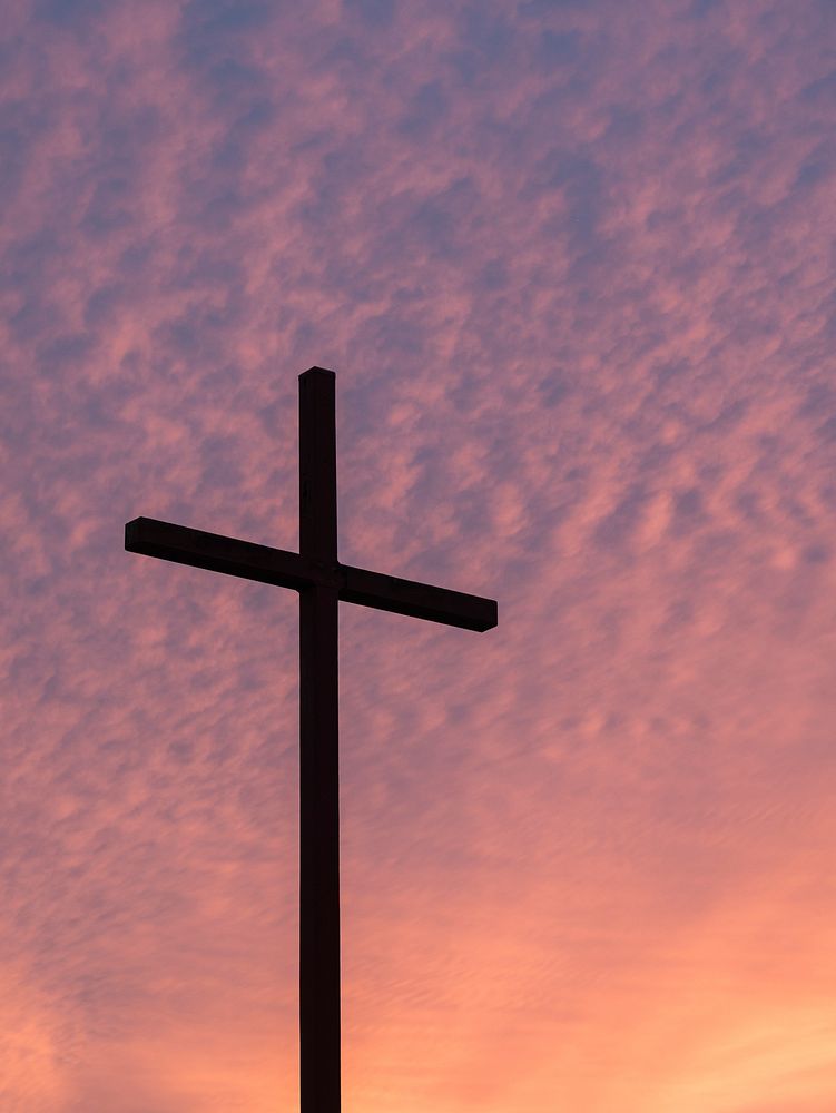 Christian cross in sky. Original public domain image from Wikimedia Commons