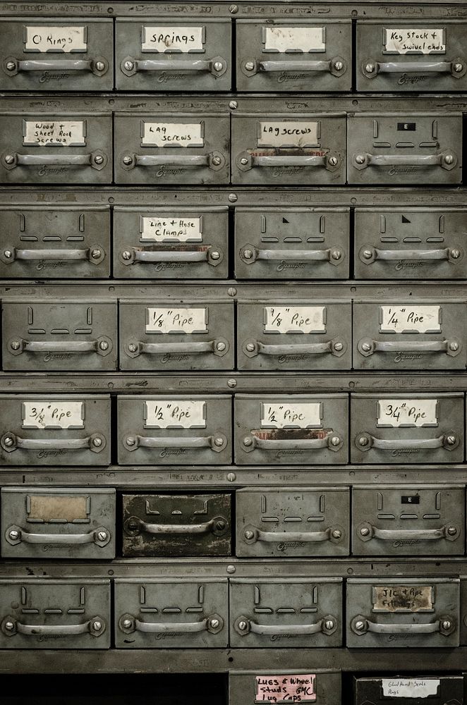 Metallic lockers. Original public domain image from Wikimedia Commons