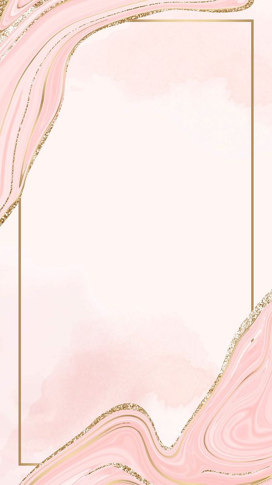 Gold frame psd pastel pink marble paint