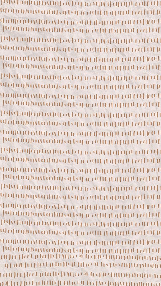 Gold dashed line pattern vector on crumpled paper textured mobile wallpaper