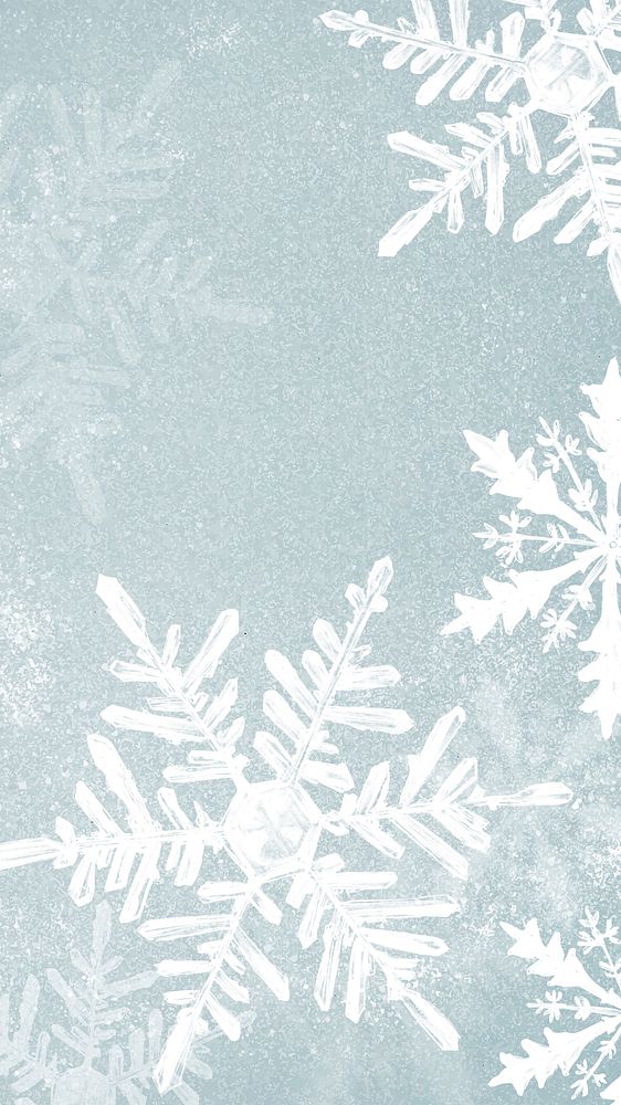 Winter graphic vector in blue with snowflakes