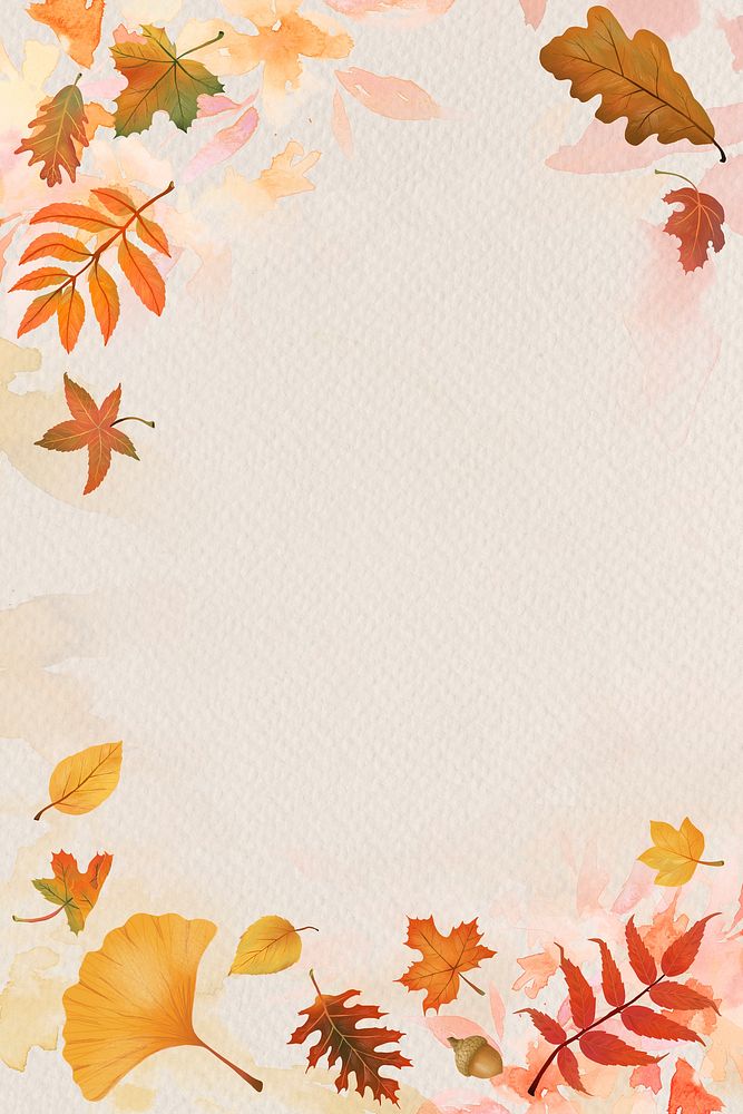 Fall leaves beige background psd