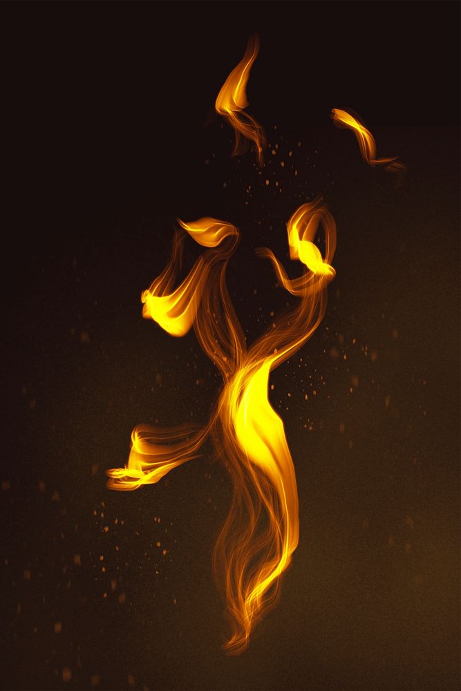 Fire flame element psd in black background