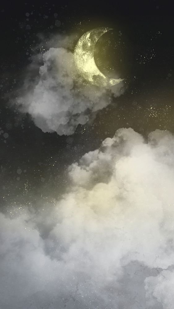 Sky background psd with crescent moon