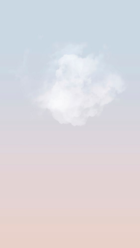 Cute background vector with white cloud