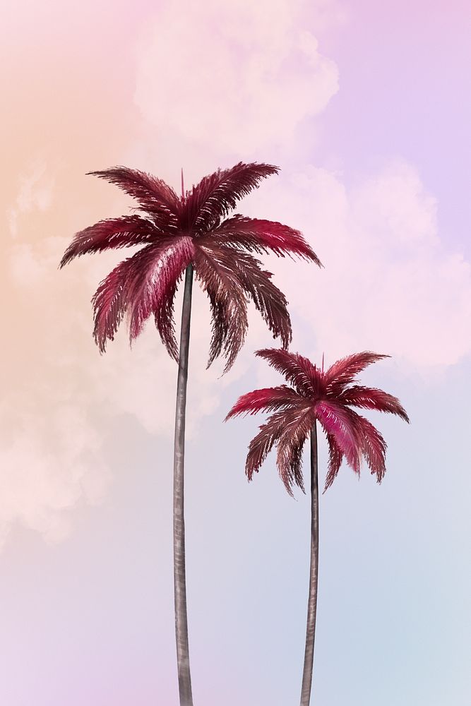 Pastel palm tree background for social media post