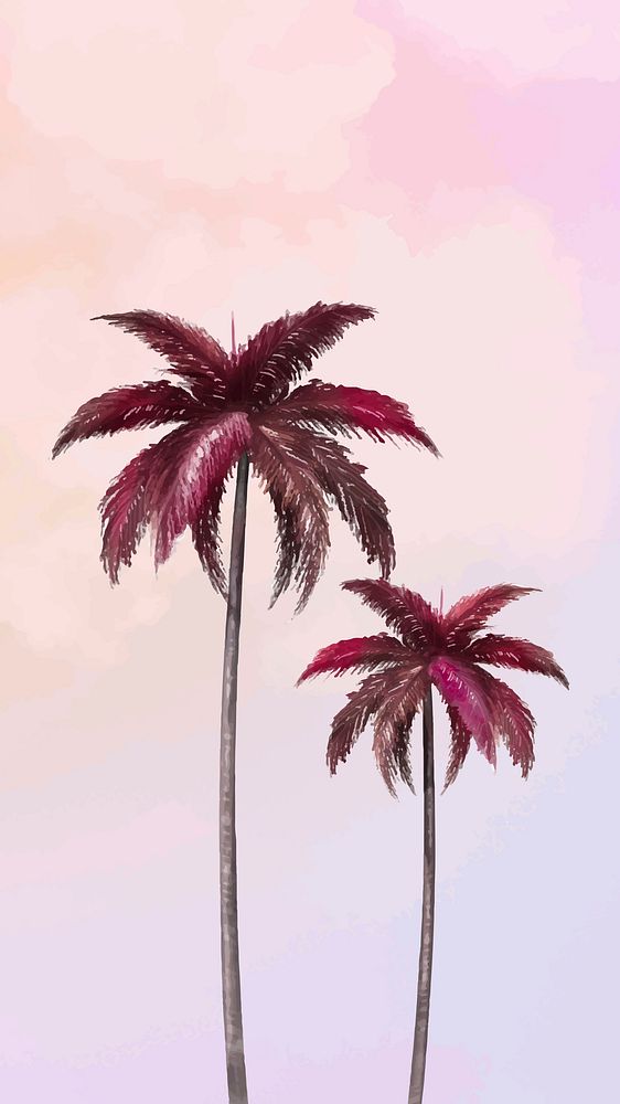 Aesthetic background vector with palm tree