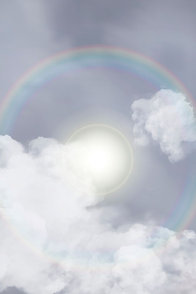 Sky background vector with sun halo