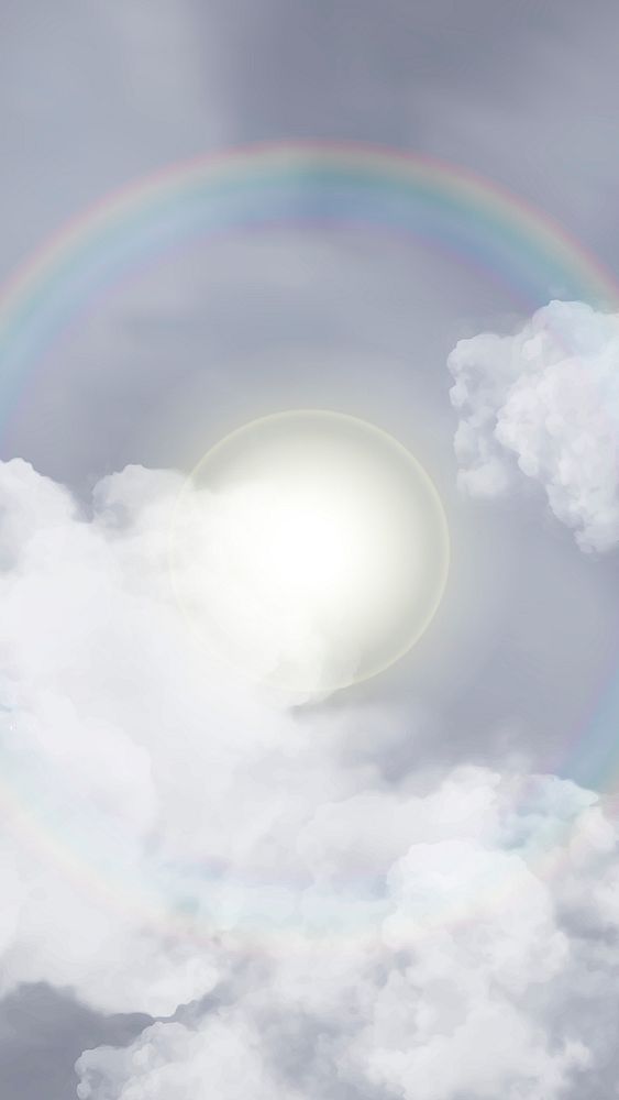 Sky background vector with sun halo