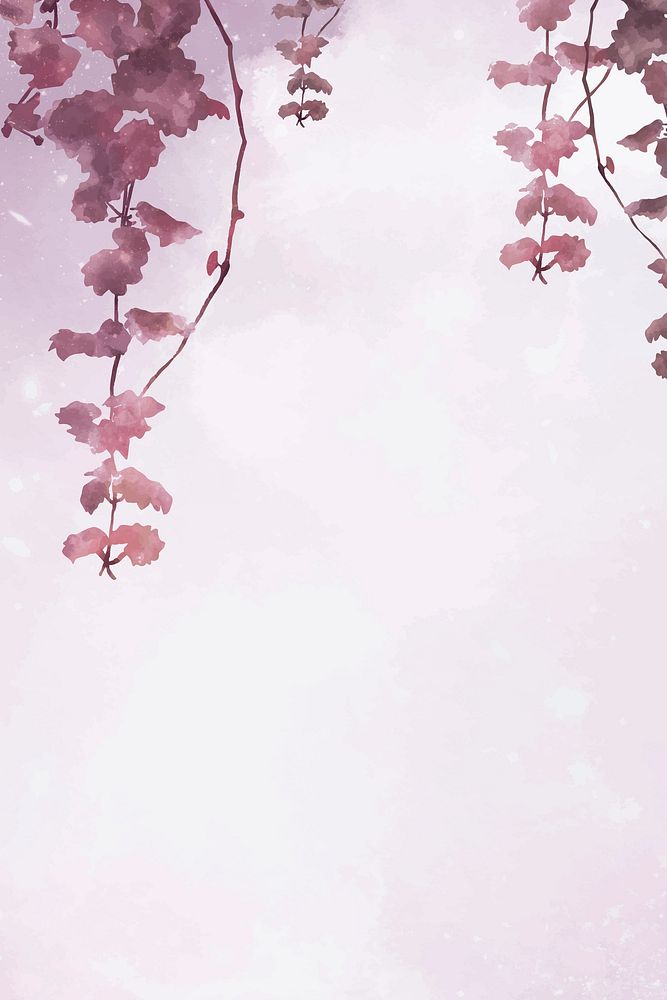 Aesthetic leaves vector on pink background