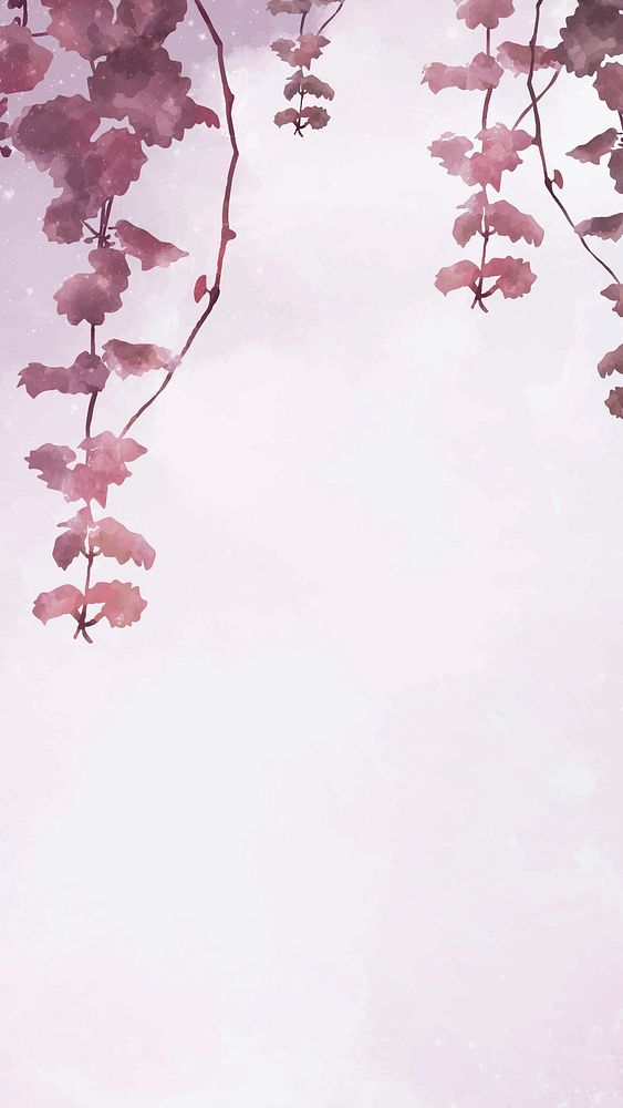 Aesthetic leaves vector on pink background