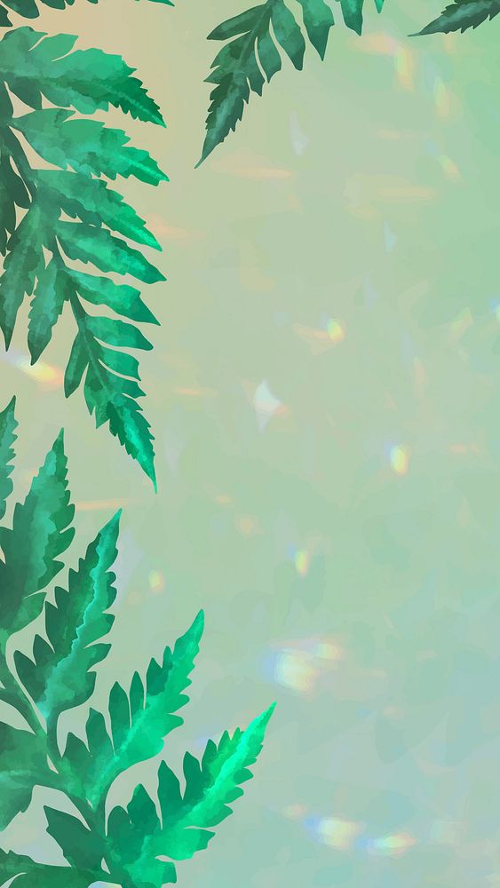 Aesthetic green leaves vector background