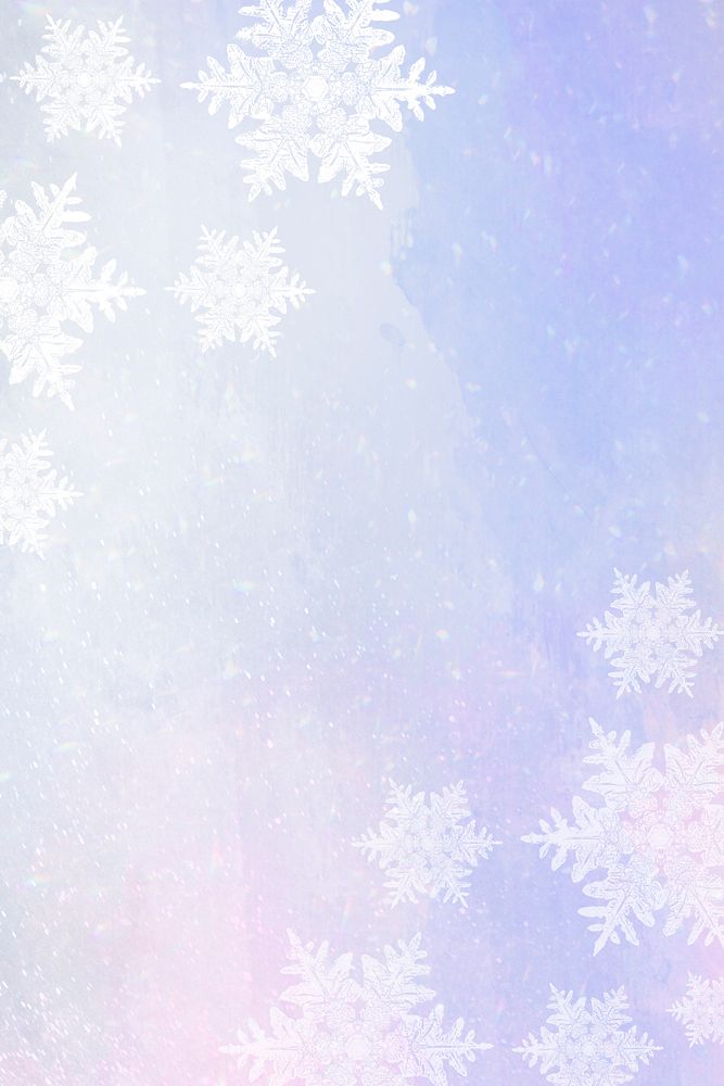 Snowflakes on purple winter background