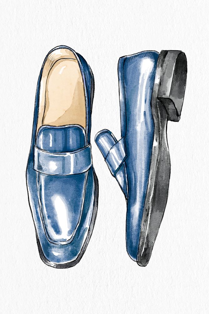 Men's loafer shoes psd fashion illustration