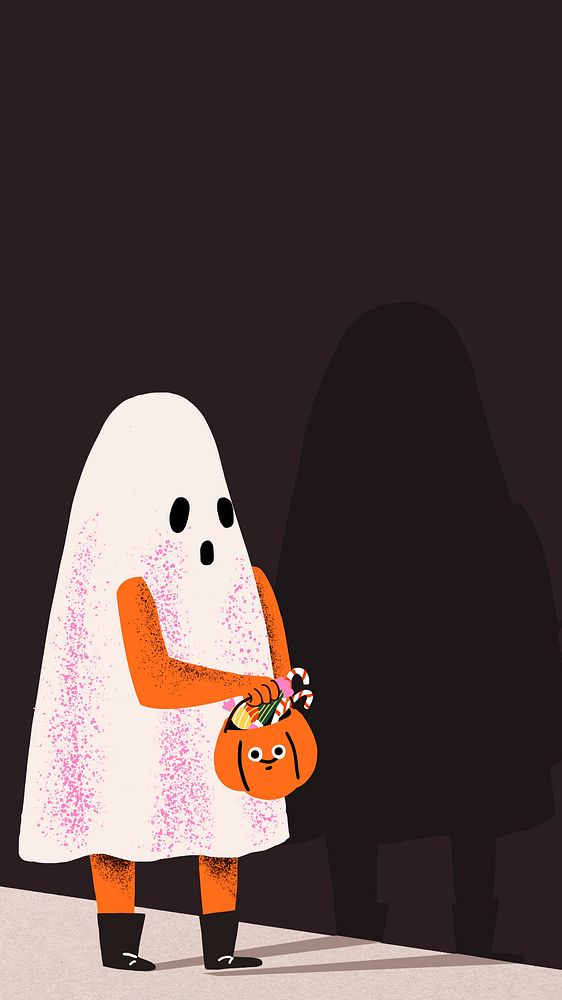 Halloween background wallpaper vector, cute white ghost border