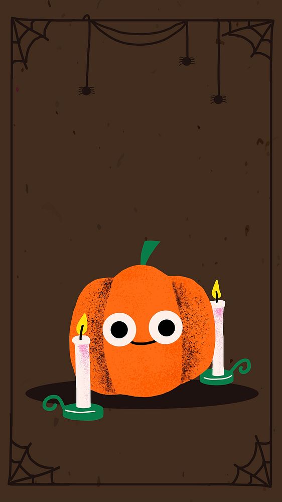 Halloween frame, cute jack-o'-lantern pumpkin illustration