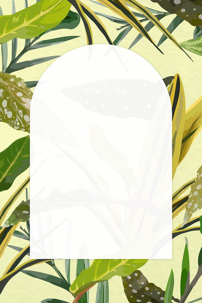 Tropical frame psd background, leaf border