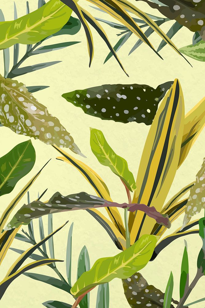 Leaf pattern background tropical vector art, nature design