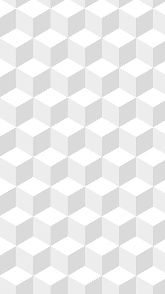 Geometric cubic background vector in white cube patterns
