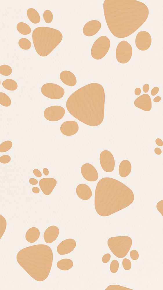 Paw phone wallpaper, cute animal pattern illustration vector