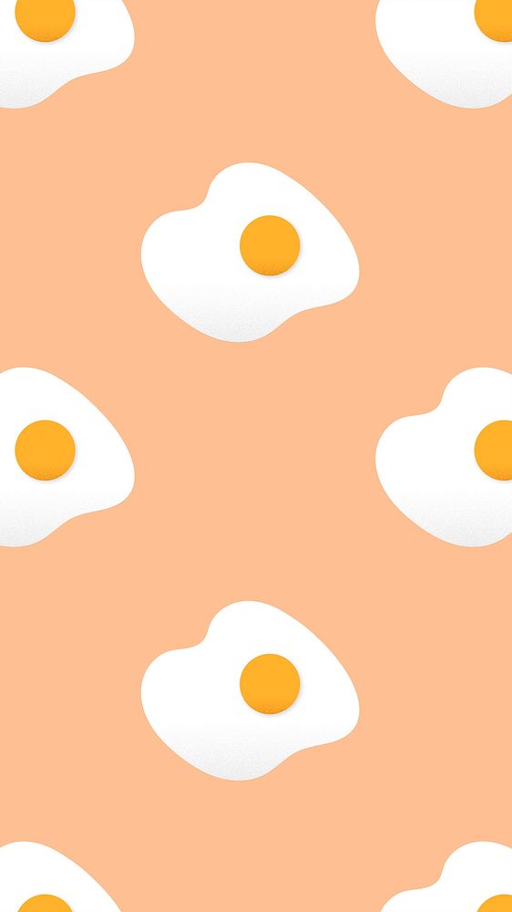Egg iPhone wallpaper, cute food pattern illustration psd